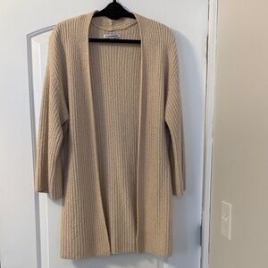 Elizabeth and James Beige Open-Front Cardigan